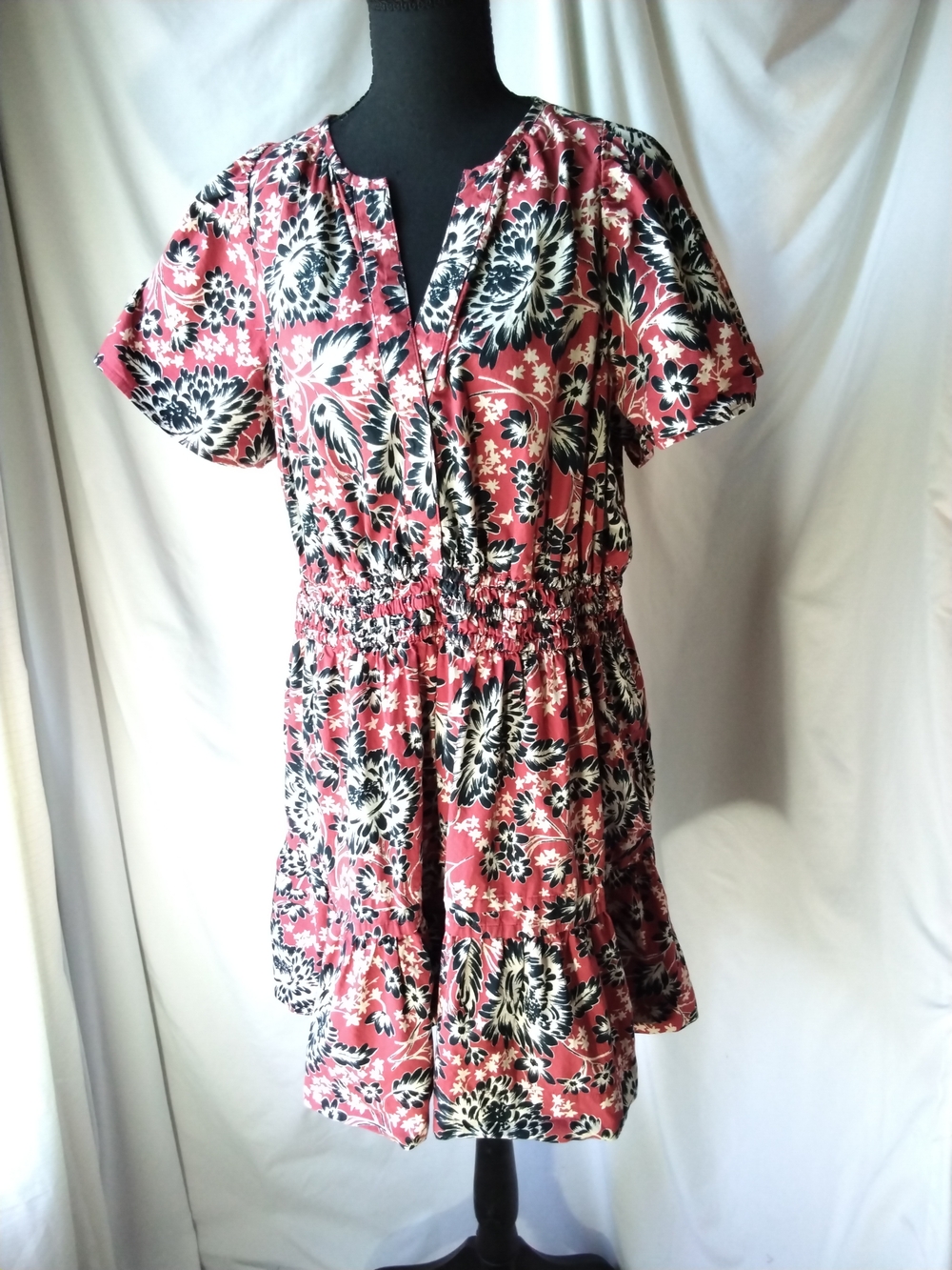 Anthropologie Coral Floral Mini Dress